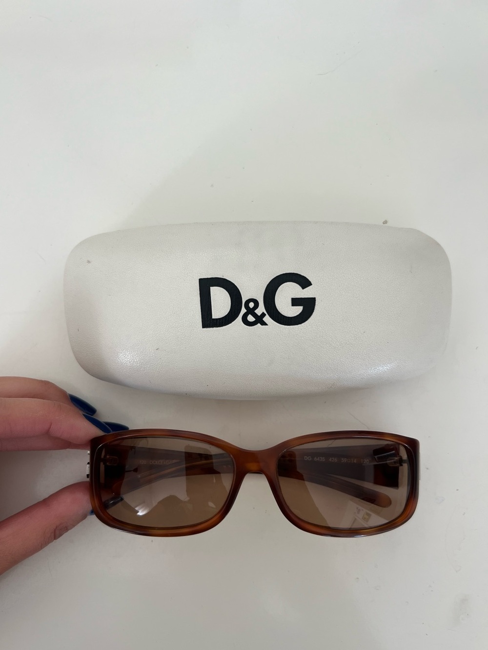 D&G Brown Tortoise Rectangular Women's Sunglasses